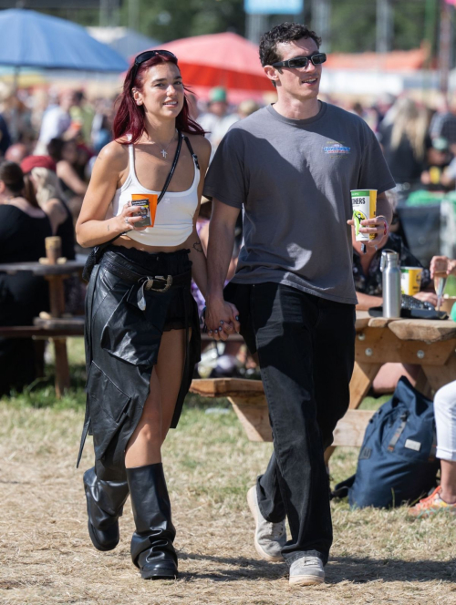 Dua Lipa and Callum Turner at Glastonbury Festival