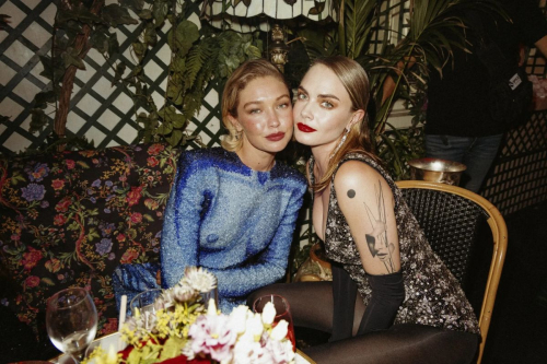 Gigi Hadid and Cara Delevingne for British Vogue Inside Vogue World Paris Afterparty