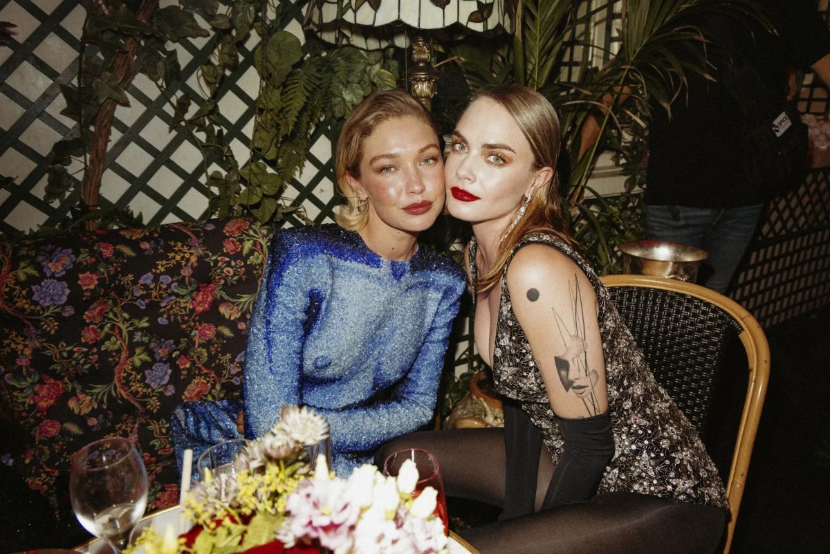 Gigi Hadid and Cara Delevingne for British Vogue Inside Vogue World Paris Afterparty