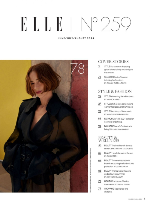 Karine Vanasse in Elle Canada, June/July/August 2024 8