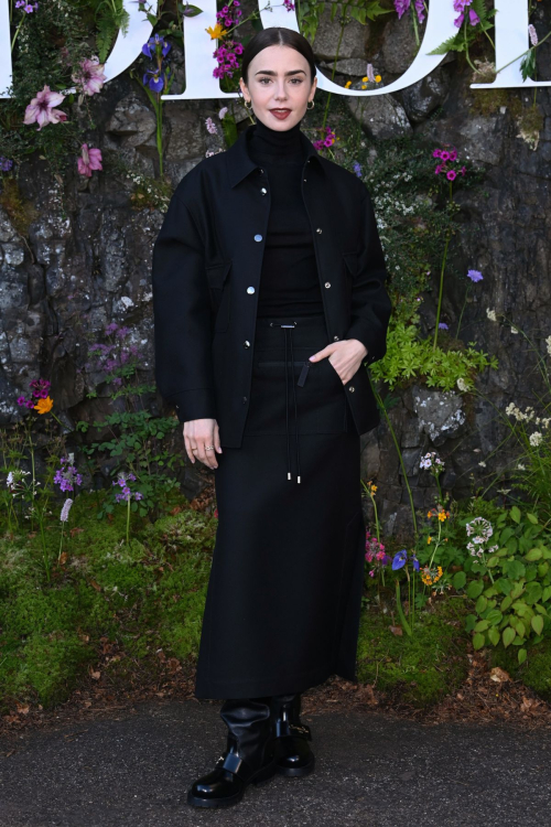 Lily Collins at Dior Cruise 2025 Fashion Show in Crieff