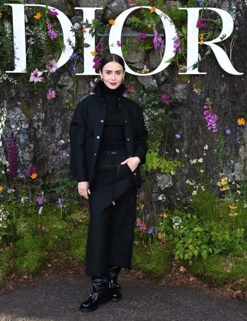 Lily Collins at Dior Cruise 2025 Fashion Show in Crieff 3