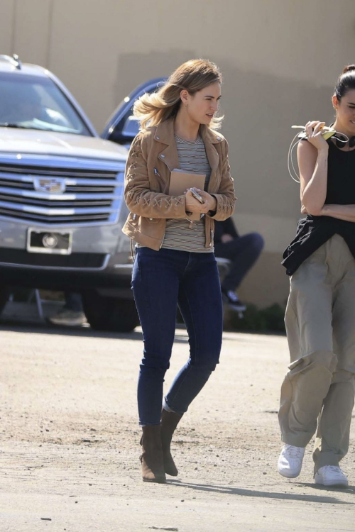 Lily James on the Set of Swiped in Los Angeles 5