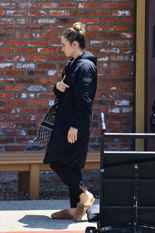 Lily James Takes Lunch Break on Set of Swiped Los Angeles 3