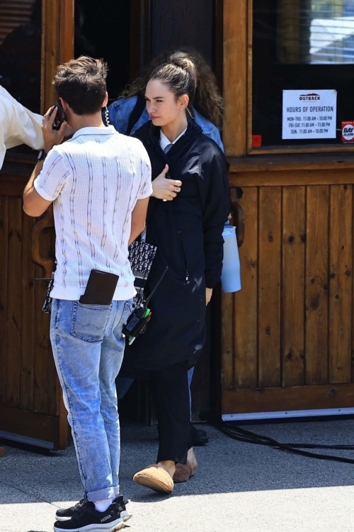 Lily James Takes Lunch Break on Set of Swiped Los Angeles 5