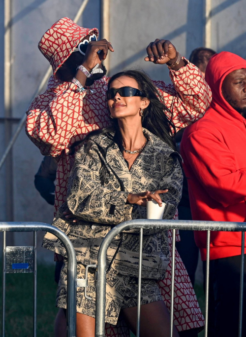 Maya Jama and Stormzy at Glastonbury Festival