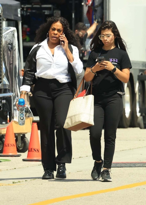 Niecy Nash Takes a Break on the Set of Grotesquerie in Los Angeles 2