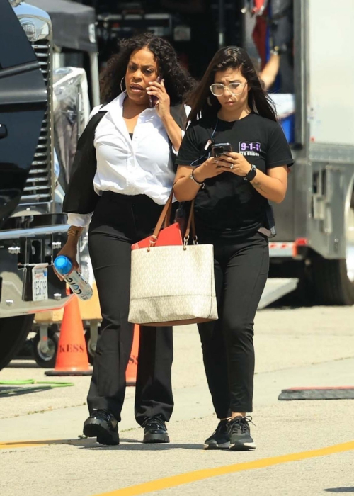 Niecy Nash Takes a Break on the Set of Grotesquerie in Los Angeles 3