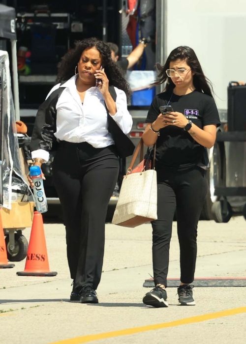 Niecy Nash Takes a Break on the Set of Grotesquerie in Los Angeles 5