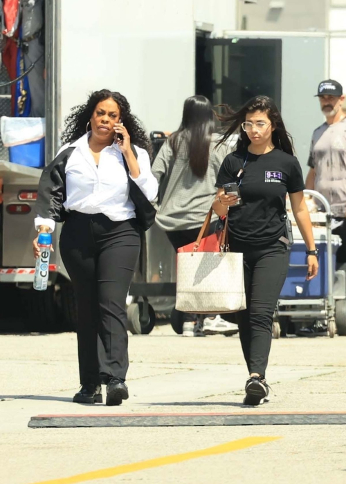 Niecy Nash Takes a Break on the Set of Grotesquerie in Los Angeles 6