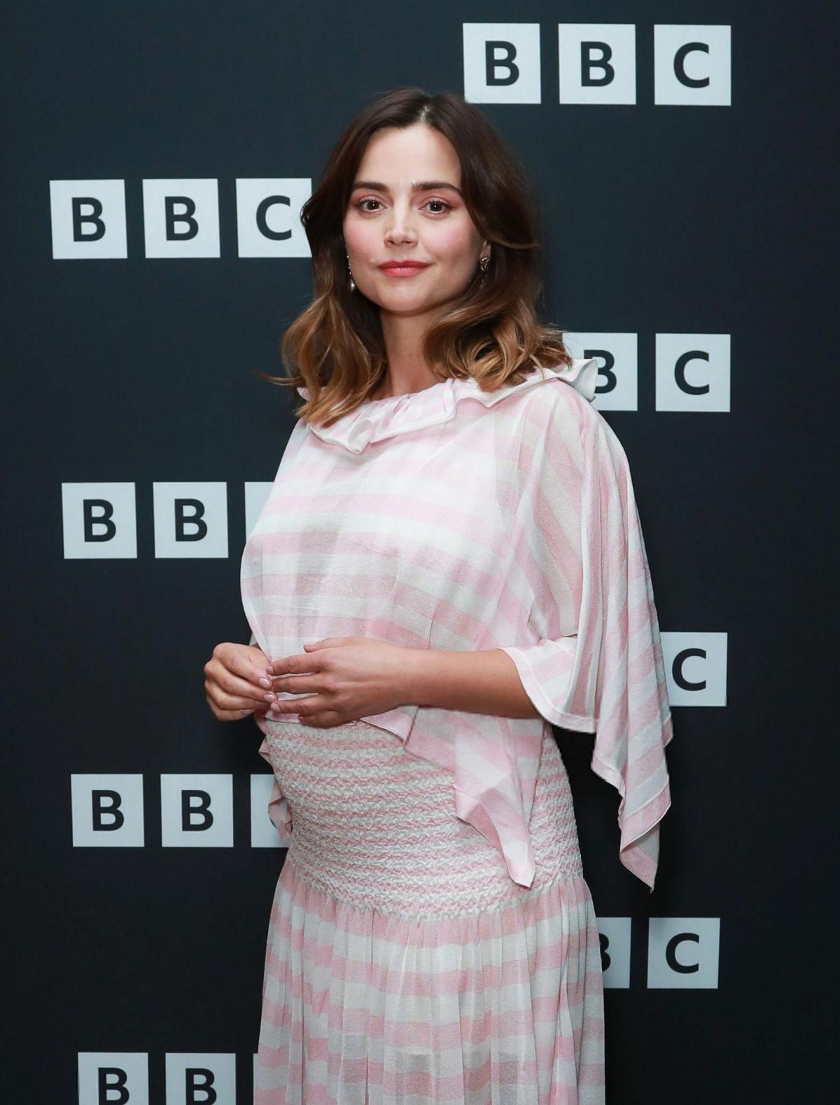 Pregnant Jenna Coleman The Jetty Photocall London