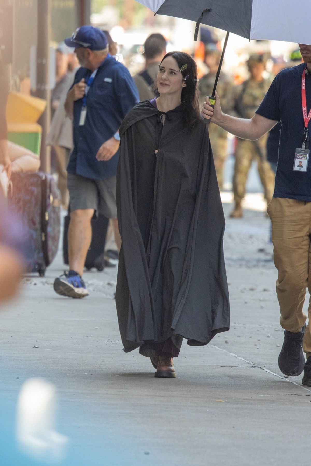 Rachel Brosnahan on Set of Superman in Cleveland