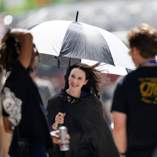 Rachel Brosnahan on Set of Superman in Cleveland 1