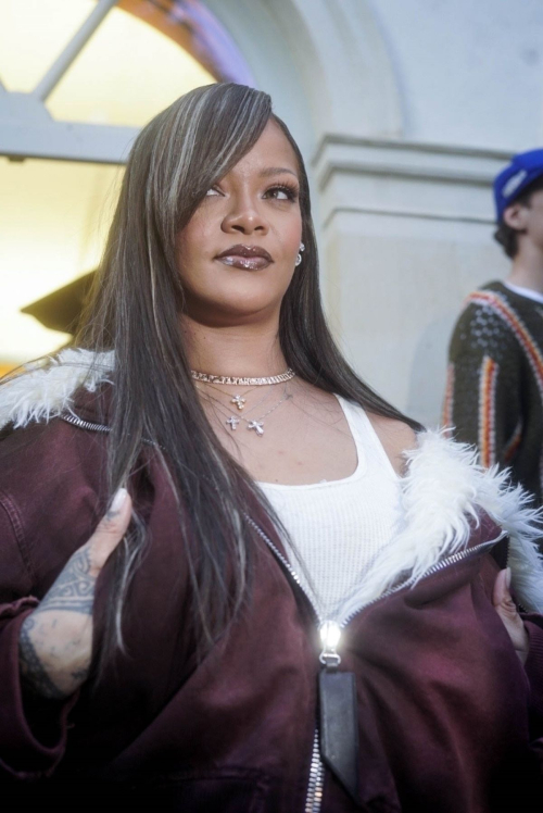 Rihanna at A$AP Rocky AWGE Menswear Show at Paris Fashion Week 3