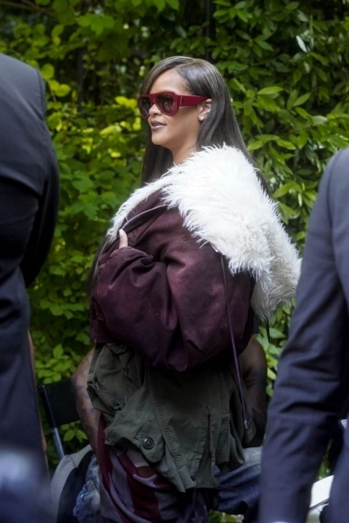 Rihanna at A$AP Rocky AWGE Menswear Show at Paris Fashion Week 5