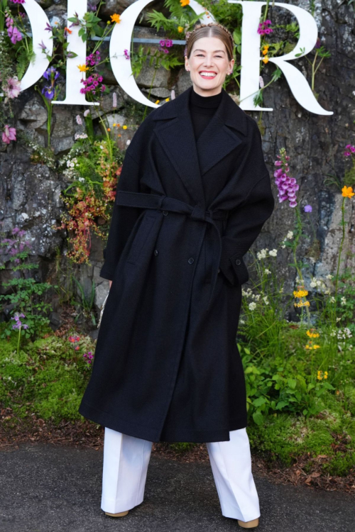 Rosamund Pike at Dior Cruise 2025 Fashion Show in Crieff