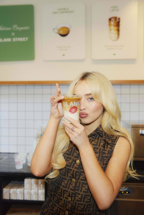 Sabrina Carpenter at a Surprise Photoshoot at Blank Street Coffee in London 3