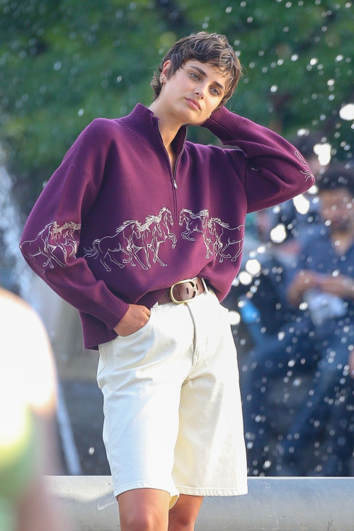 Taylor Hill Shooting a Video in Washington Square Park in New York