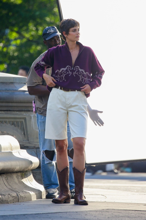 Taylor Hill Shooting a Video in Washington Square Park in New York 2