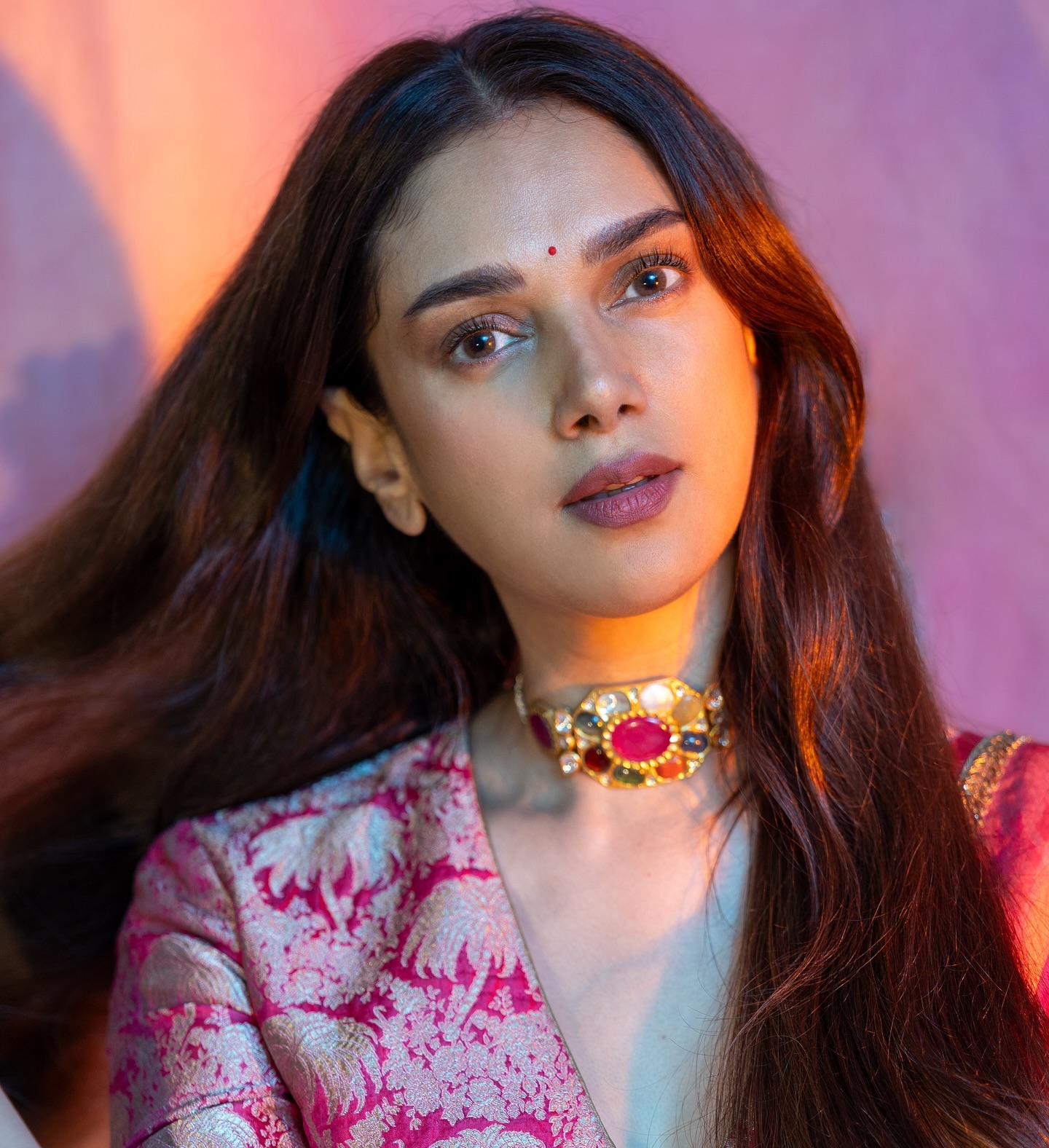 Aditi Rao Hydari wears Pink Sharbathi Sharara For Sona and Za’s Shaadi Wedding, July 2024