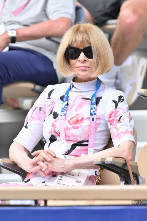 Anna Wintour at Olympic Games Paris 2024 at Roland Garros in Paris