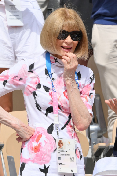 Anna Wintour at Olympic Games Paris 2024 at Roland Garros in Paris 2