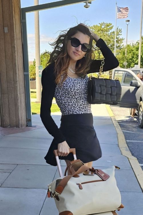 Blanca Blanco in Animal Print Top and Black Short at East Wenatchee Airport, July 2024