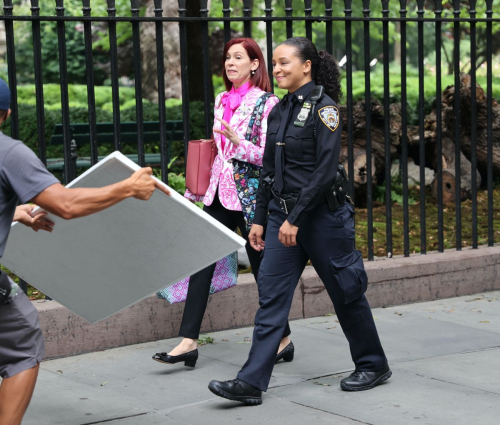 Carrie Preston on the Set of Elsbeth in New York 2