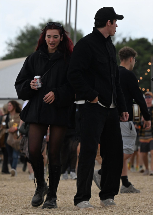 Dua Lipa and Callum Turner Glastonbury Festival England