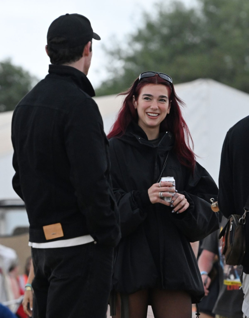 Dua Lipa and Callum Turner Glastonbury Festival England 1