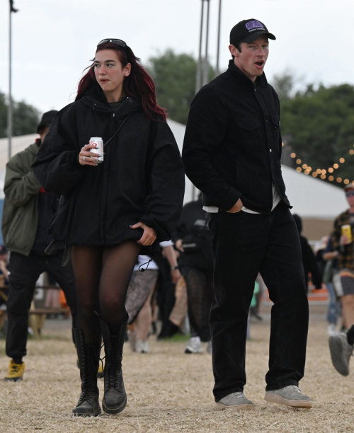 Dua Lipa and Callum Turner Glastonbury Festival England 2