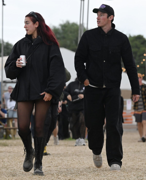 Dua Lipa and Callum Turner Glastonbury Festival England 5