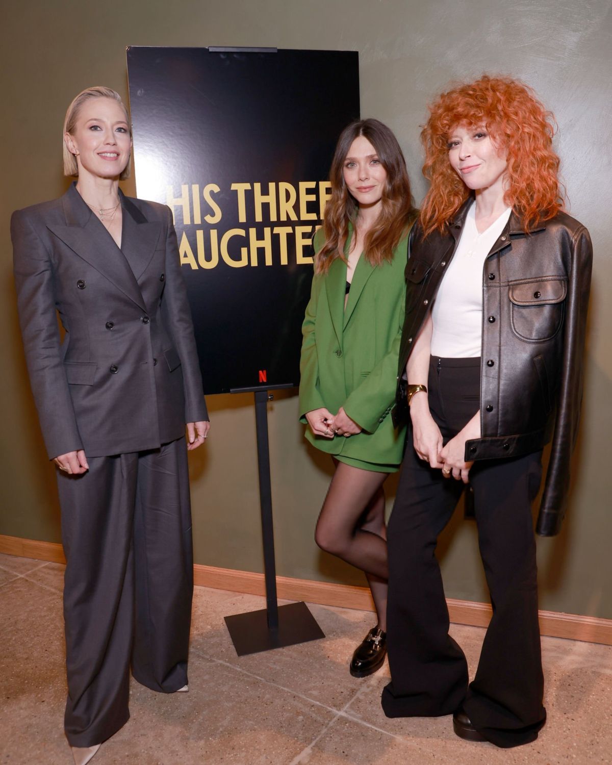 Elizabeth Olsen Natasha Lyonne and Carrie Coon at His Three Daughters Q&A Screening New York