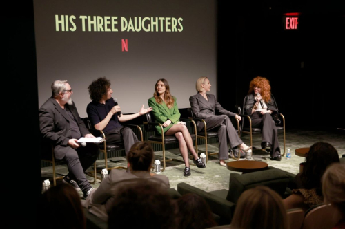 Elizabeth Olsen Natasha Lyonne and Carrie Coon at His Three Daughters Q&A Screening New York 4