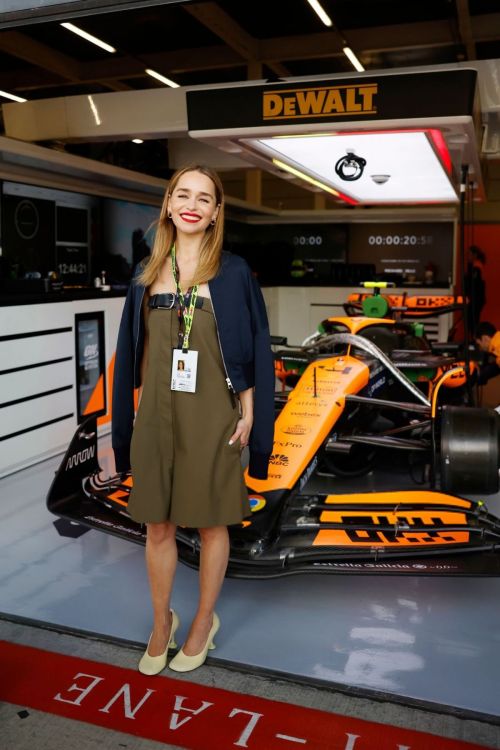 Emilia Clarke attends at F1 Grand Prix 2024 of Great Britain