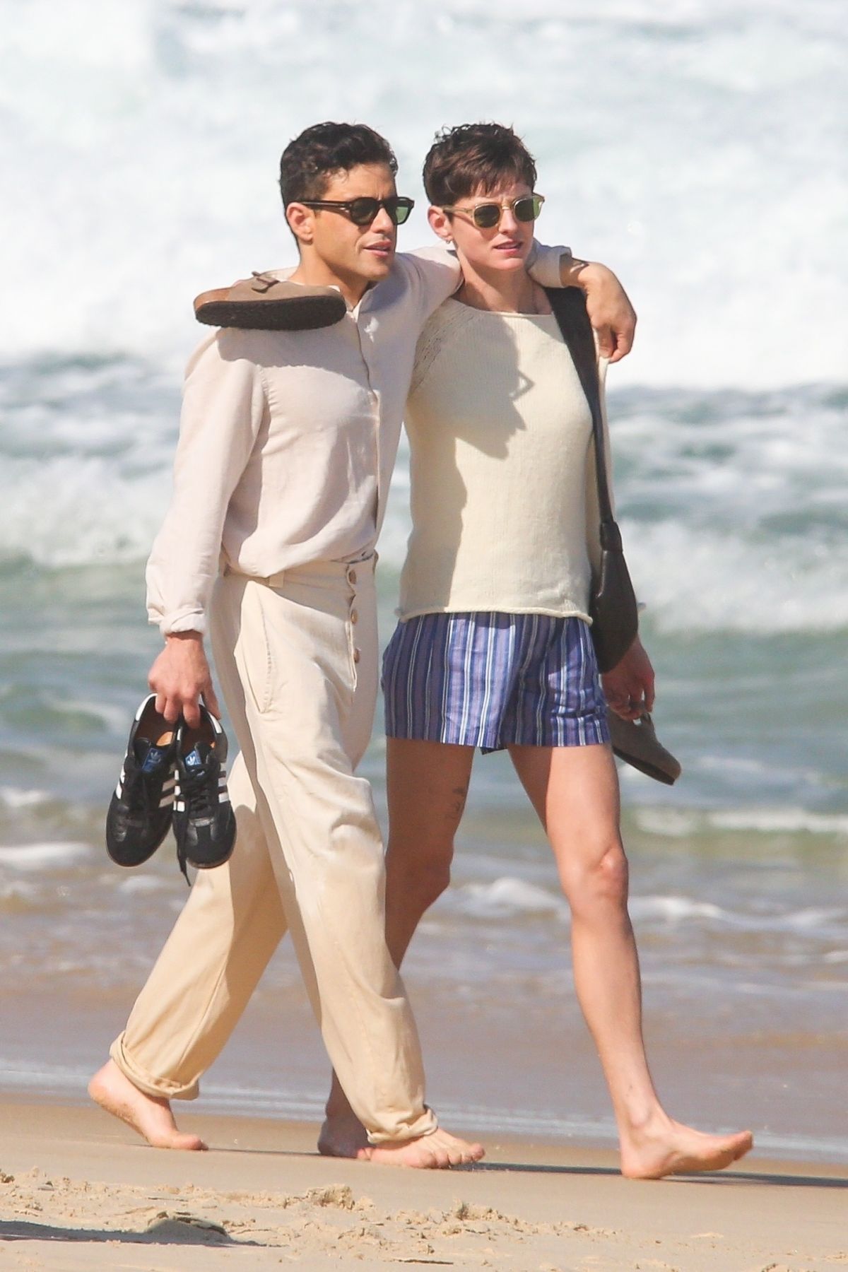 Emma Corrin and Rami Malek Out on Ipanema Beach Rio de Janeiro