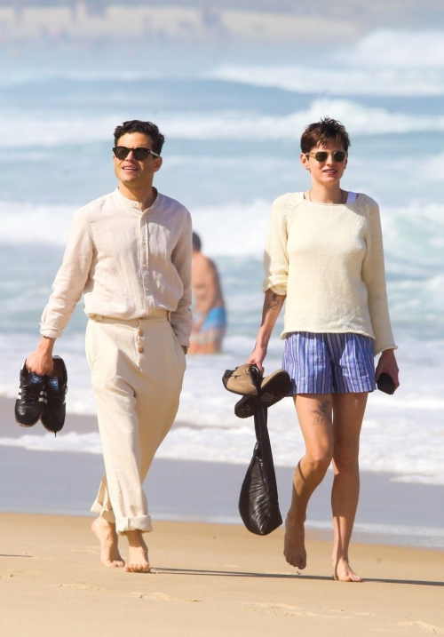 Emma Corrin and Rami Malek Out on Ipanema Beach Rio de Janeiro 1