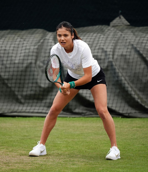 Emma Raducanu at Practice Session at Wimbledon 2024 in London