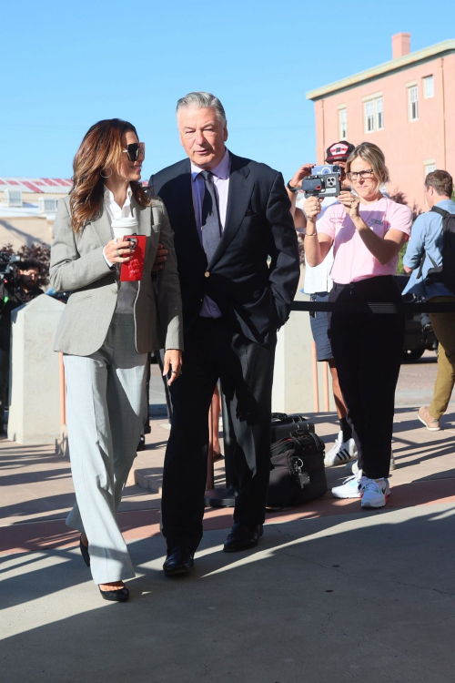 Hilaria and Alec Baldwin Arrives at Court Santa Fe New Mexico