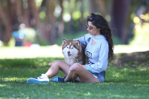 Ines Trocchia Out with Her Dog at a Park Beverly Hills 2