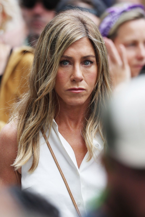 Jennifer Aniston Filming a Protest Scene for The Morning Show in Flatiron New York 1