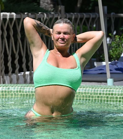 Kerry Katona in Green Bikni with Ryan Mahoney on Holiday Break in Spain, July 2024 1