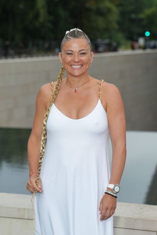 Laure Boulleau seen in White Gown Dress at Prelude to the Olympics in Paris 2024 1