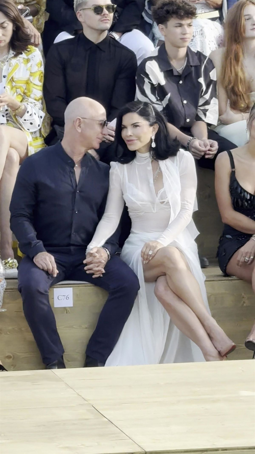 Lauren Sanchez and Jeff Bezos at Dolce & Gabbana Fashion Show in Sardinia 1