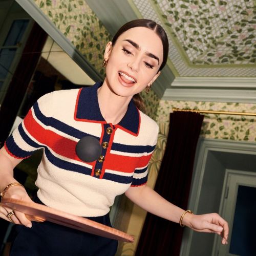 Lily Collins Photoshoot for Tres Parisian Holiday 2024 3