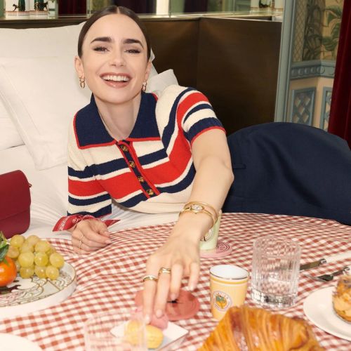 Lily Collins Photoshoot for Tres Parisian Holiday 2024 2