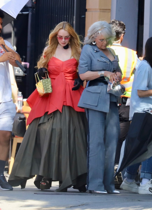 Lindsay Lohan and Jamie Lee Curtis on the Set of Freaky Friday 2 in Hollywood 6