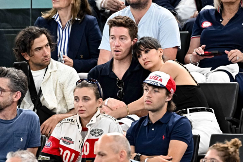 Nina Dobrev and Shaun White at Artistic Gymnastics Women’s Qualification at Olympic Games in Paris 1