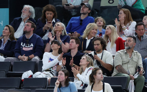 Nina Dobrev at Artistic Gymnastics Women’s Qualification Round at Summer Olympics in Paris 2