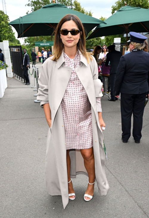 Pregnant Jenna Coleman Arrives at Wimbledon Tennis Championships London 1